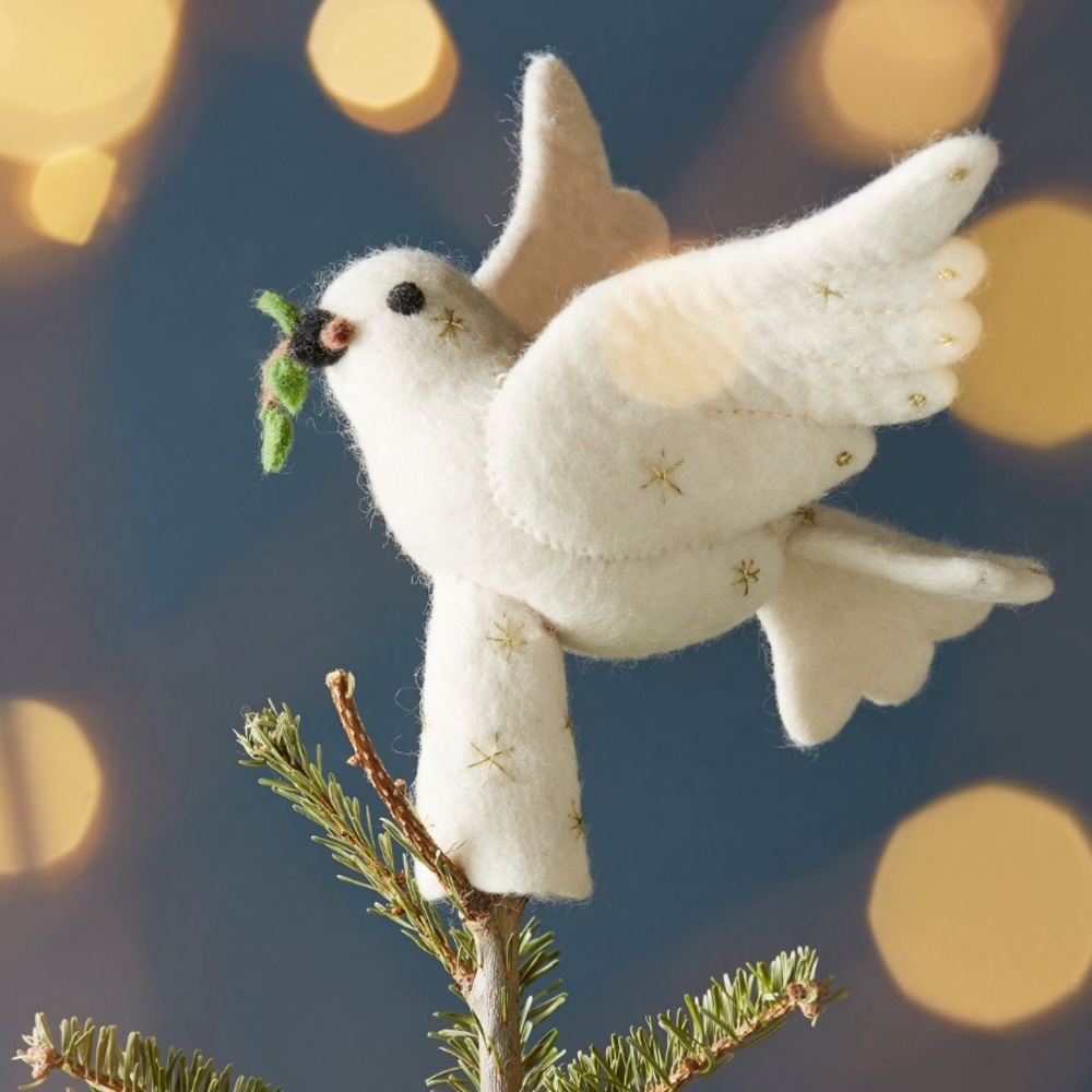 NWOT, Anthropologie Felted Dove Tree Topper